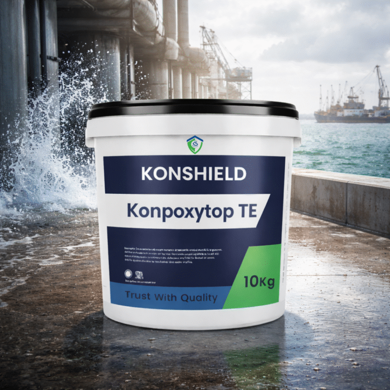 Konshield Konpoxytop TE solvent-free coal tar epoxy protective coating for concrete and steel surfaces