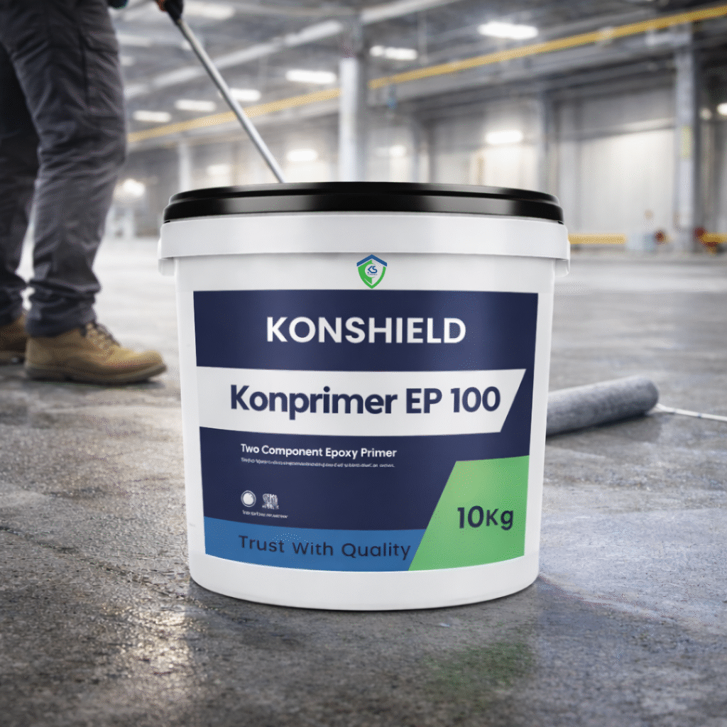 Konshield Konprimer EP 100 F epoxy primer for concrete and metal substrates before epoxy and polyurethane flooring