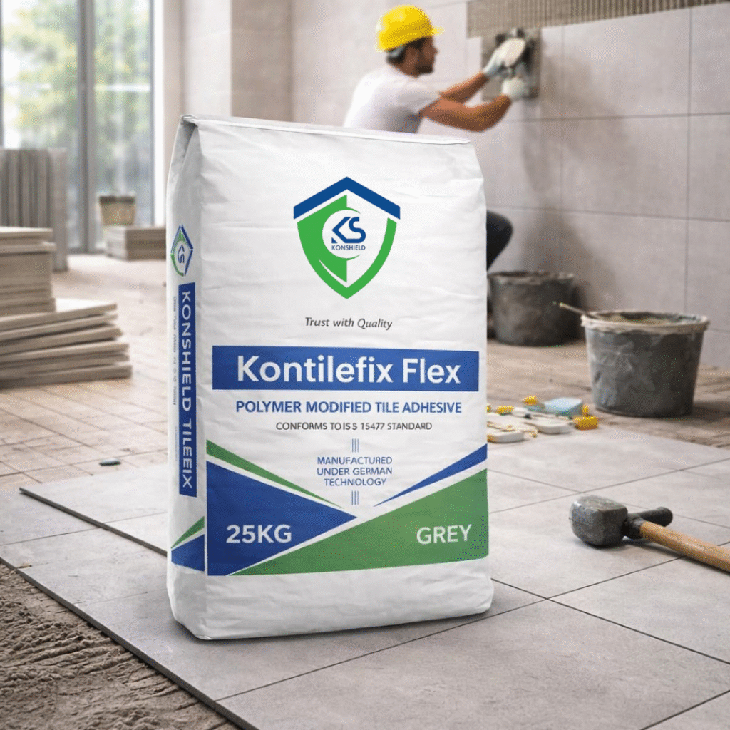Konshield Kontilefix Flex polymer modified tile adhesive 25kg bag used for floor and wall tile fixing